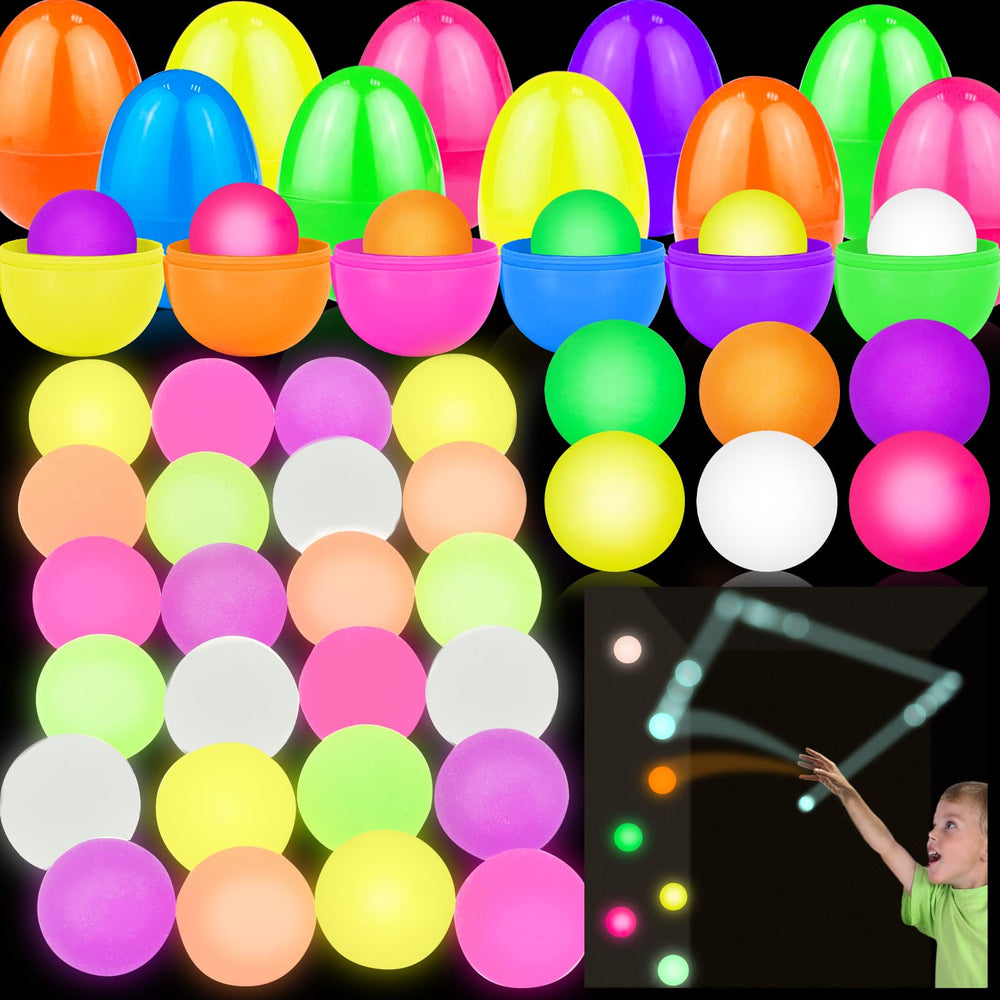 AMENON Easter eggs filled with glow-in-the-dark bouncy balls for festive gifting.