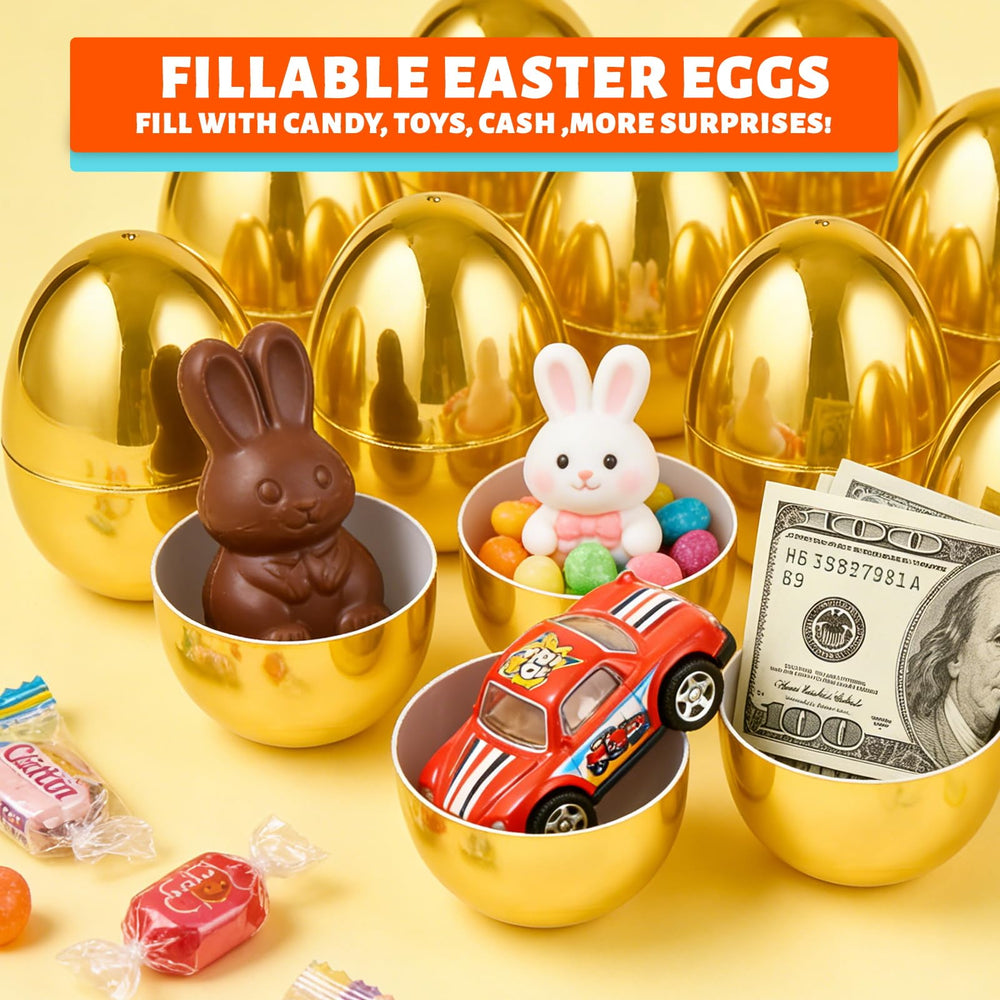 AMENON Easter eggs in blue, orange, red inner colors add playful surprise.