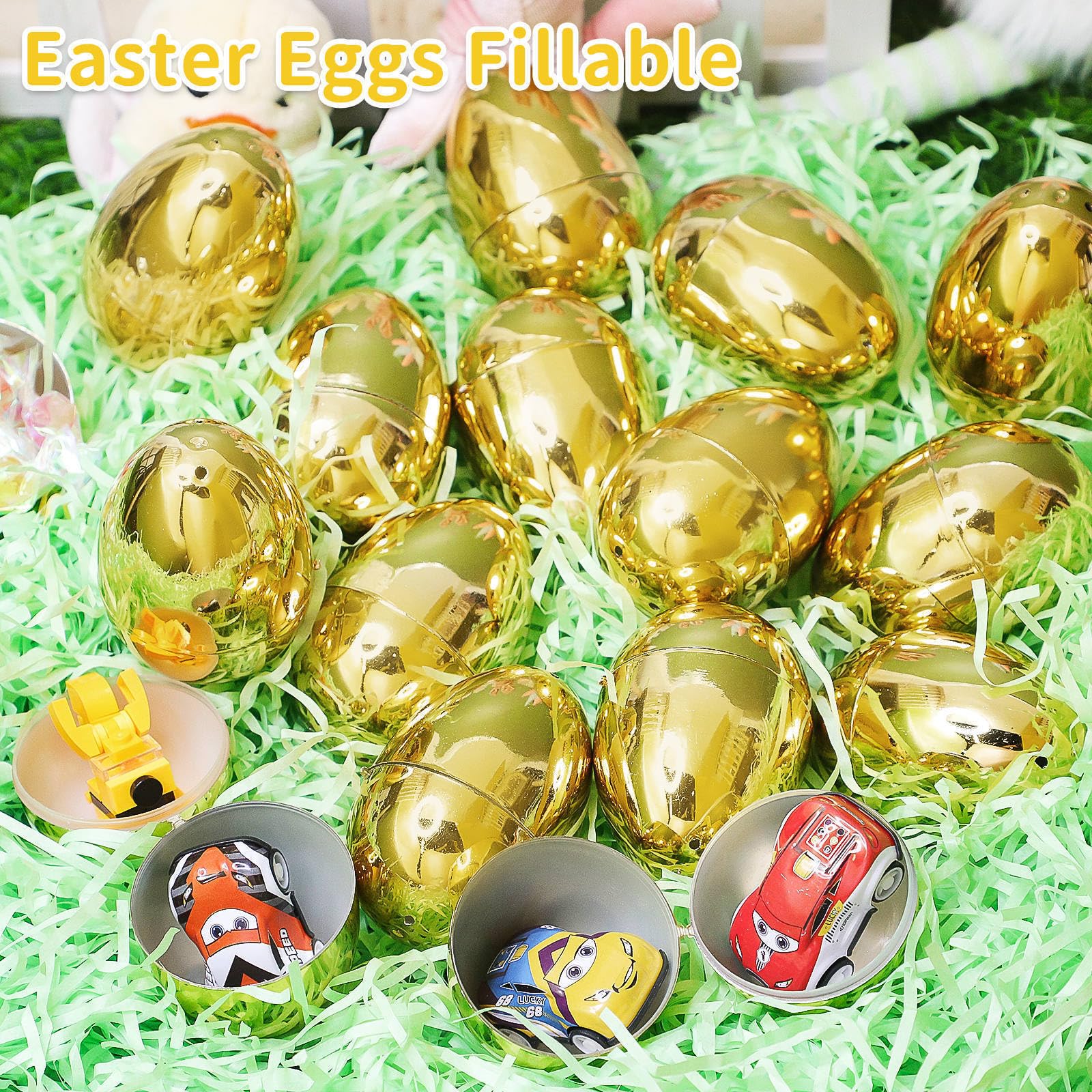 AMENON fillable Easter egg with secure latch for quick access