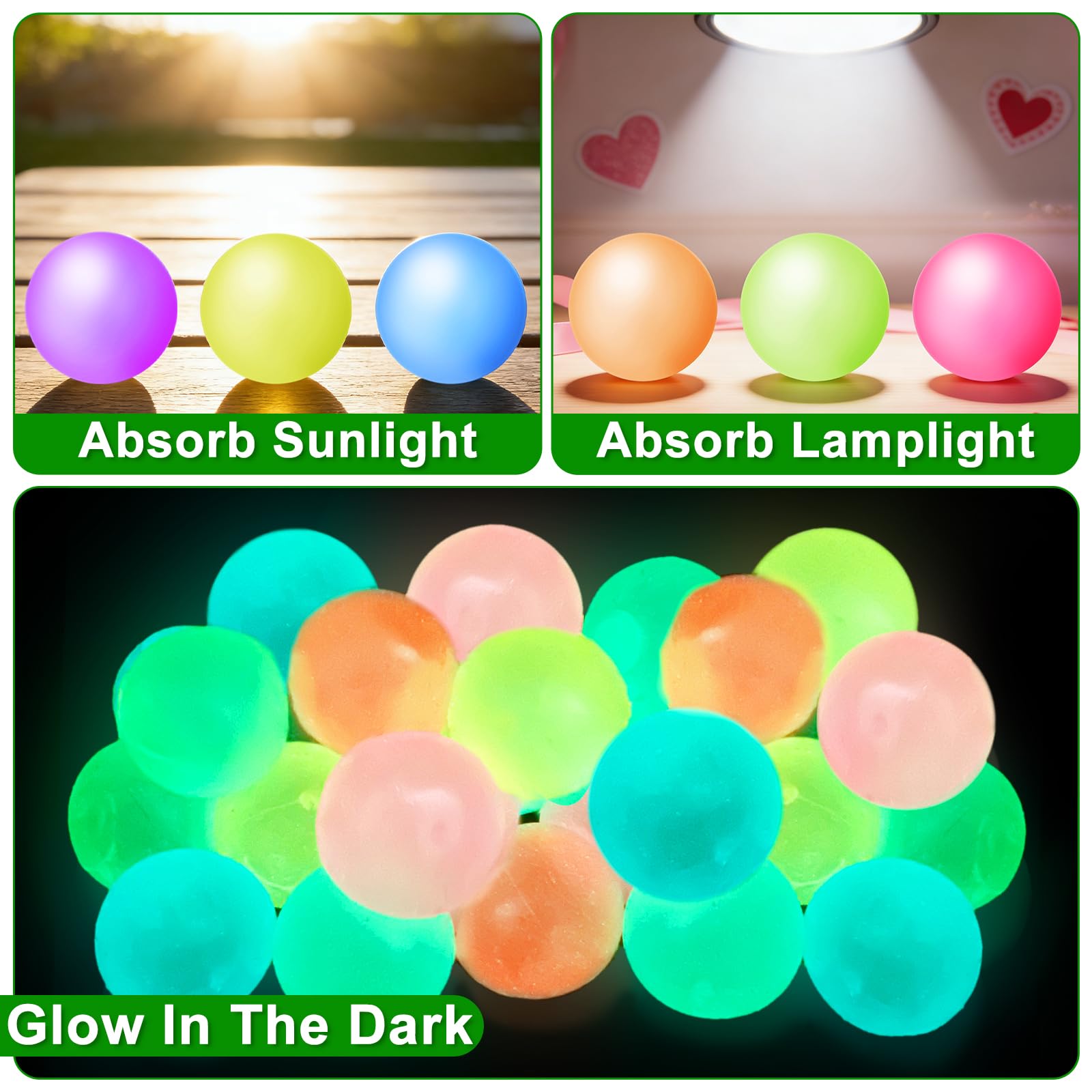 AMENON glow sticky ceiling ball yellow for light-up party activities