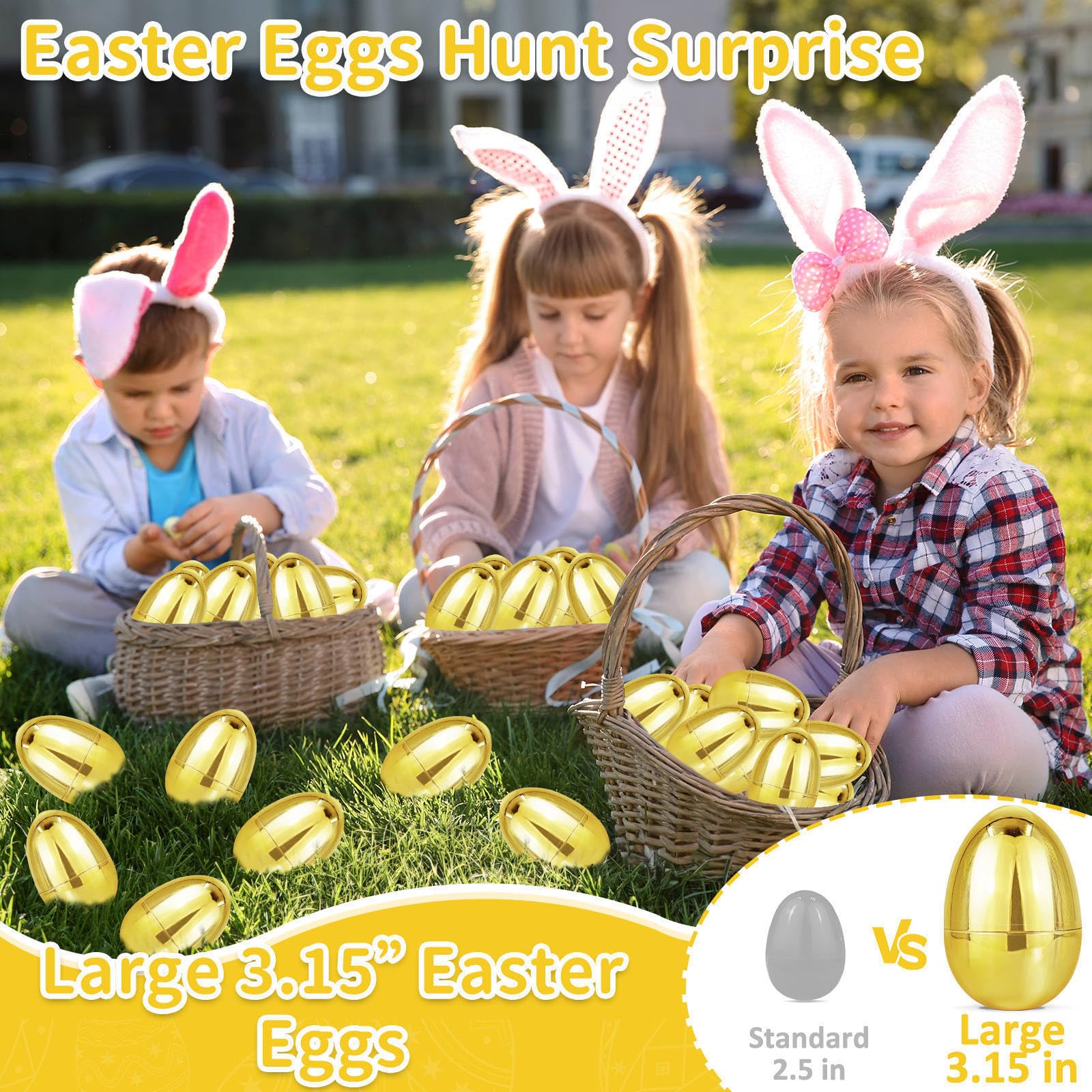 AMENON large Easter egg texture and metallic finish for decorations