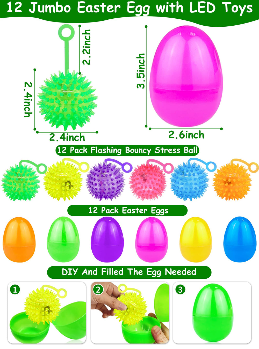 AMENON LED flashing eggs provide safe, eye-catching decoration for parties.