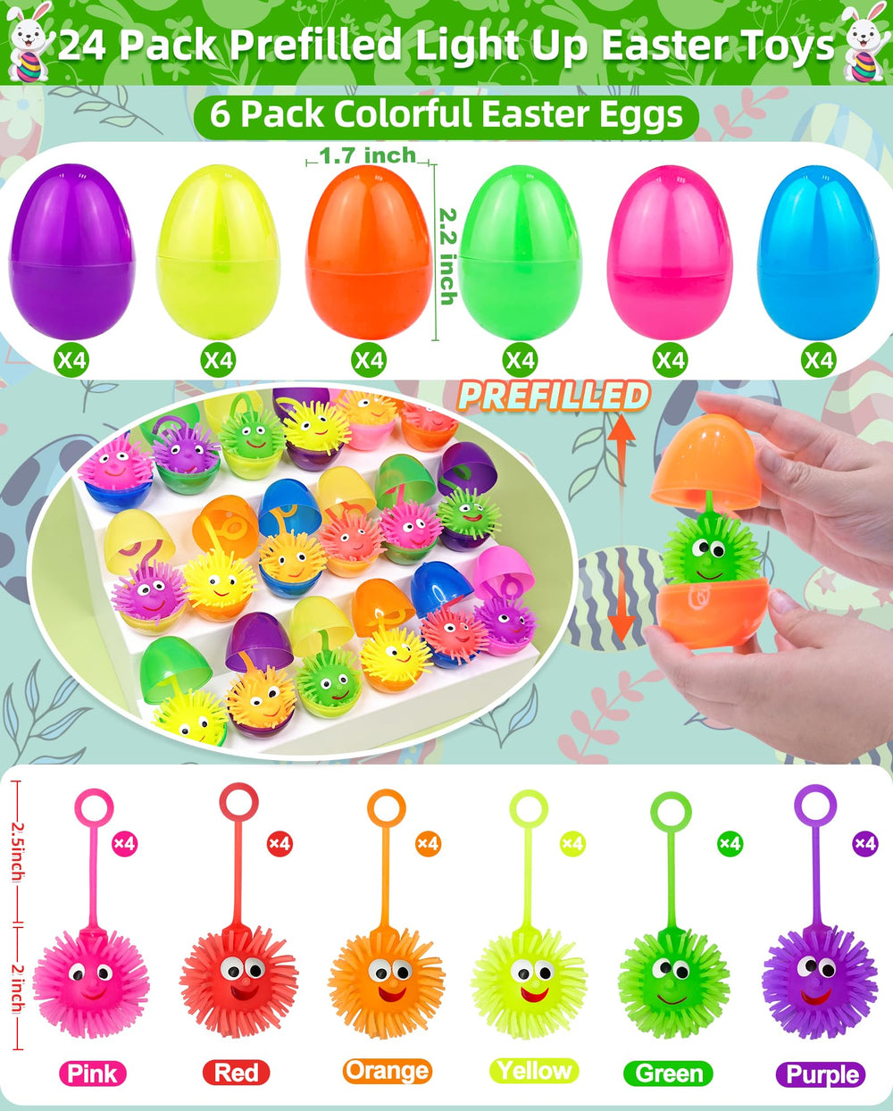 AMENON light-up puffer balls glow during play for engaging Easter fun