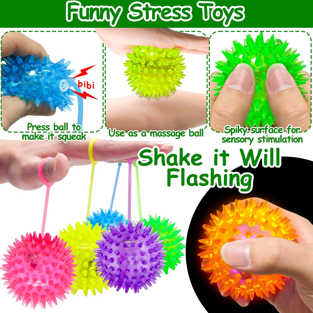 AMENON light-up spiky balls glow red and blue for playful Easter moments.