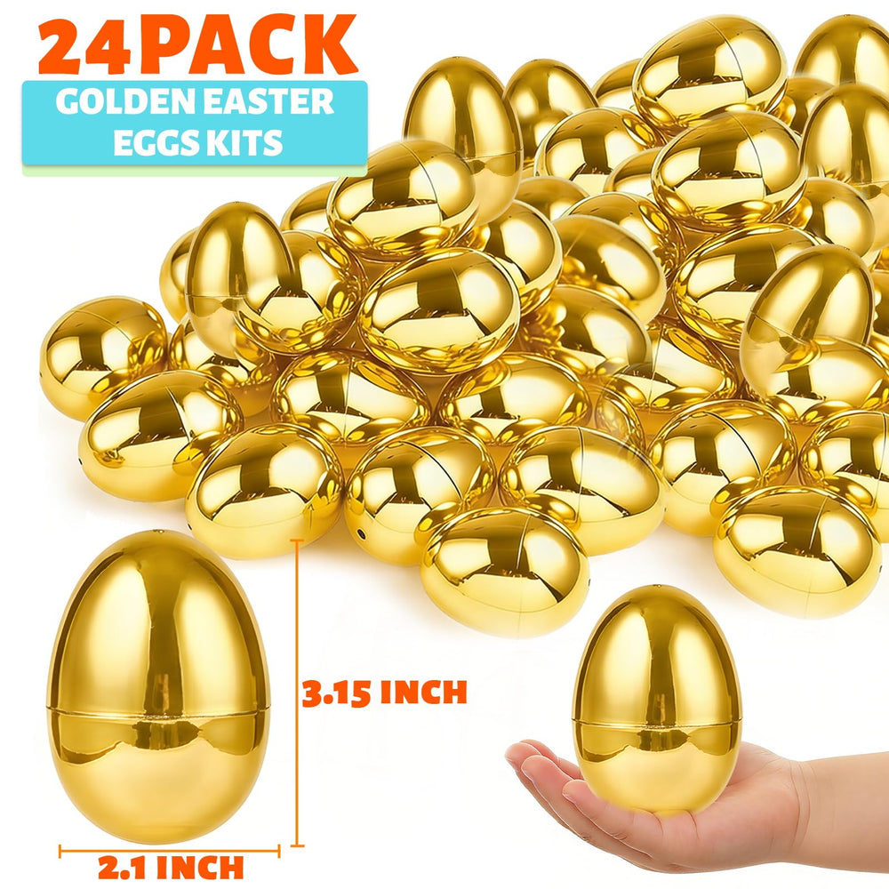 AMENON shiny golden Easter egg finish captures light for festive egg hunts.