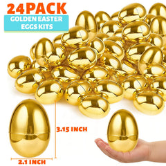 AMENON shiny golden Easter egg finish captures light for festive egg hunts.