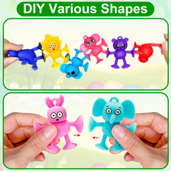 AMENON suction cup toys stick to tubs, windows, and tiles during play.