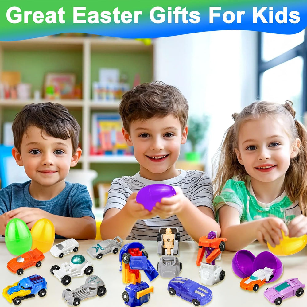 AMENON transform car toy inside orange egg makes party favors more interactive.