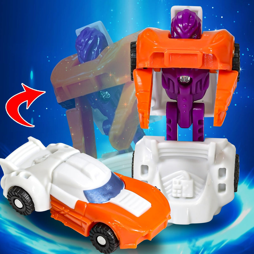 AMENON 12-pack eggs with transform cars ready for classroom rewards and egg hunts.