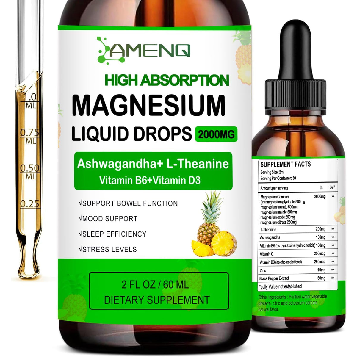 AMENQ hHEALTH Liquid Magnesium Drops bottle ready for daily magnesium support.