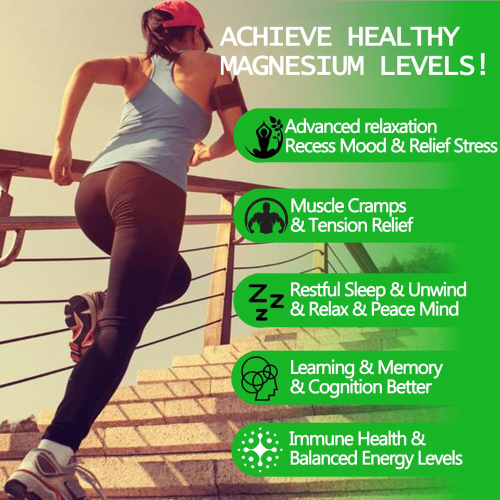 Graphic showing five magnesium forms included in AMENQ hHEALTH supplement.