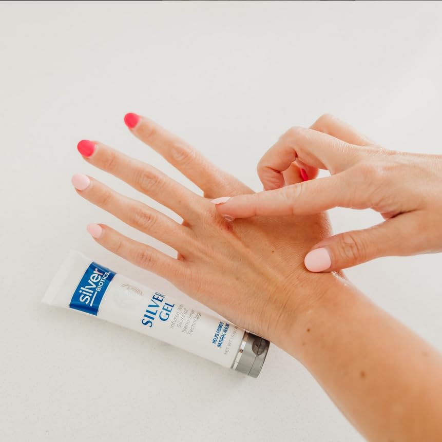 SilverBiotics gel texture close-up highlights smooth, dye-free formulation for gentle application