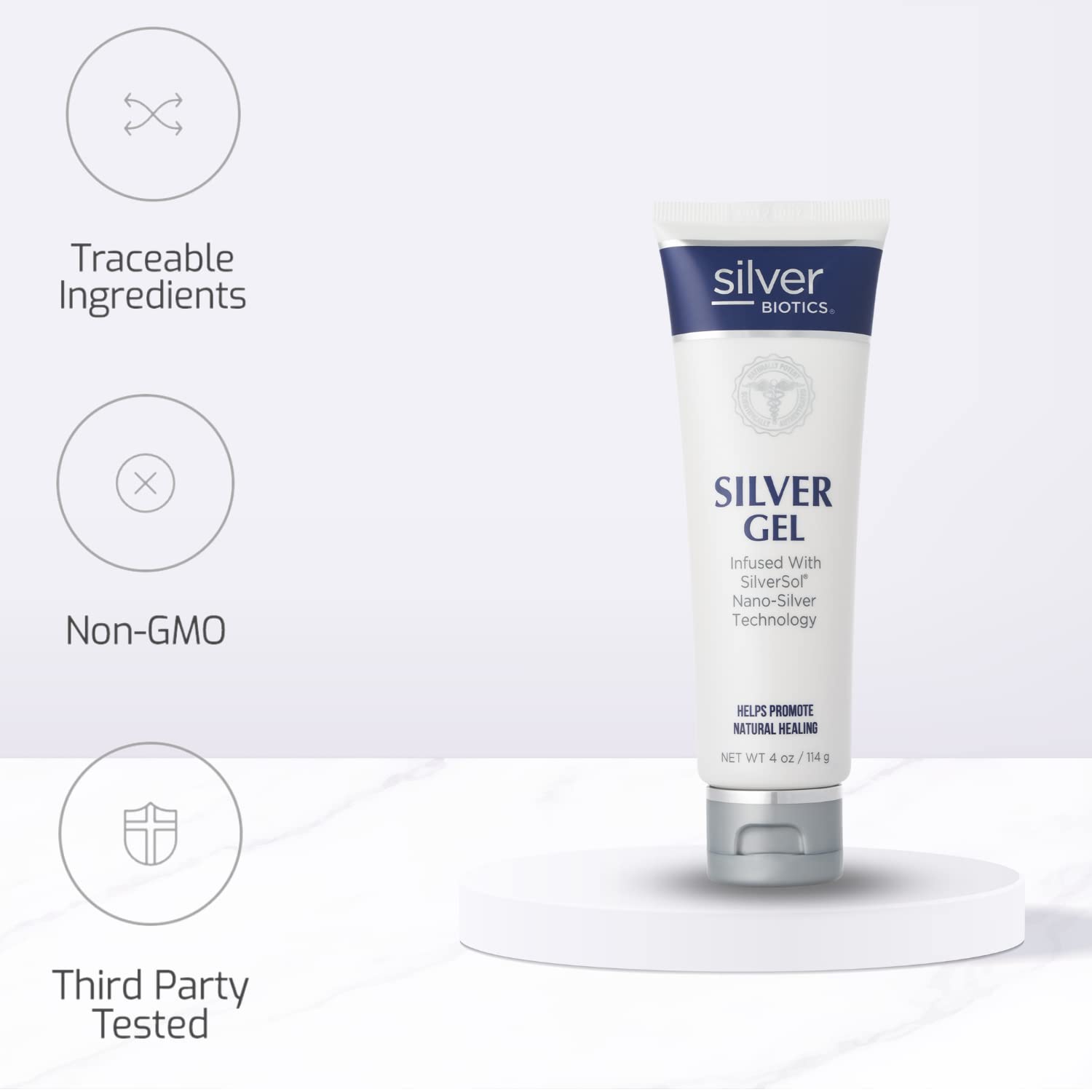 SilverBiotics gel non-stinging formula supports gentle daily use