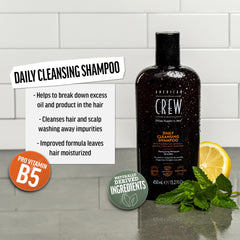 Rich lather forms as you massage American Crew Daily Cleanser into hair.