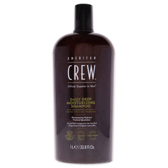 American Crew Daily Moisturizing Shampoo bottle back label detailing ingredients and usage guidance