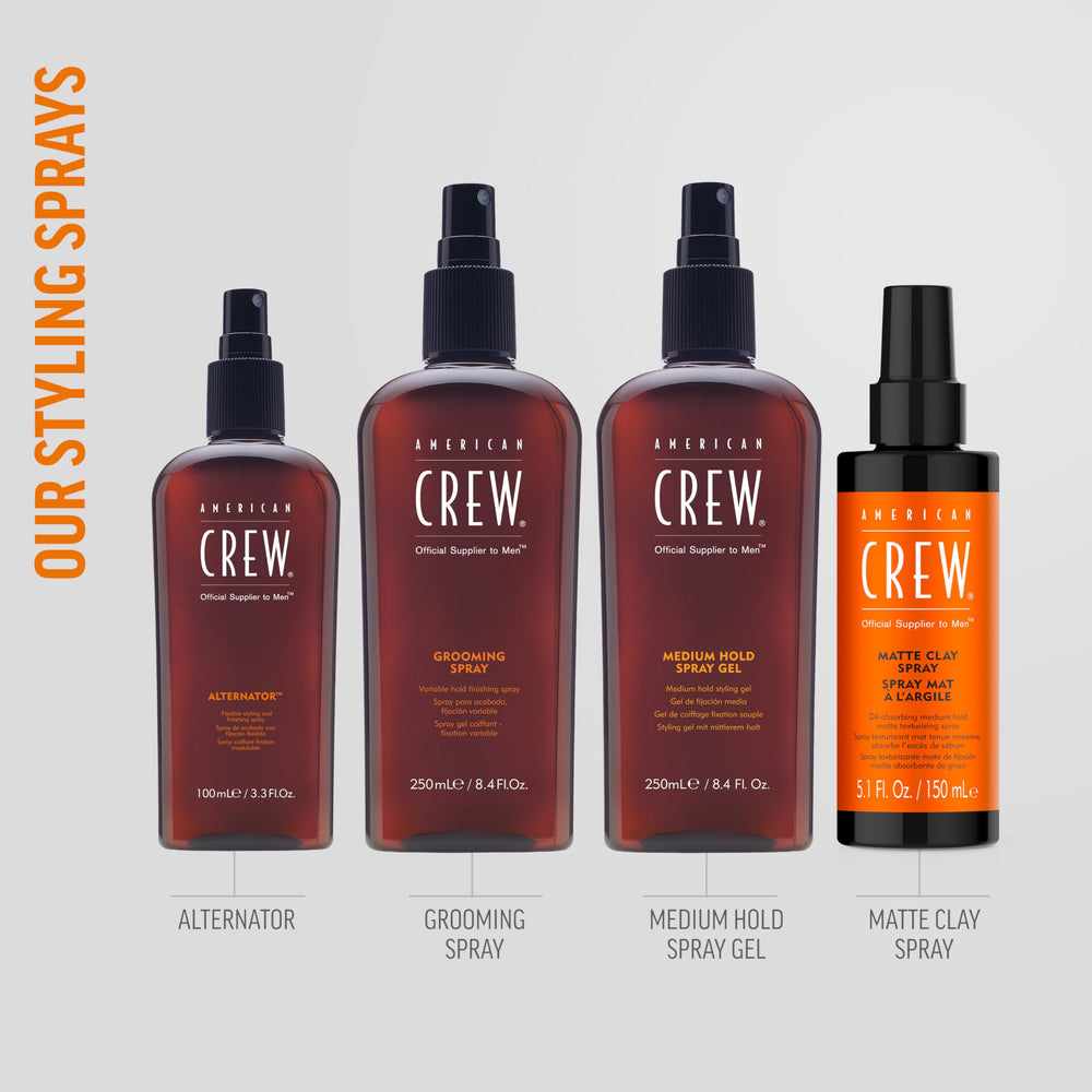 American Crew packaging shown as part of a men's grooming lineup