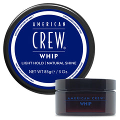 American Crew Whip Styling Cream bottle offers light hold for natural shine and effortless styling.