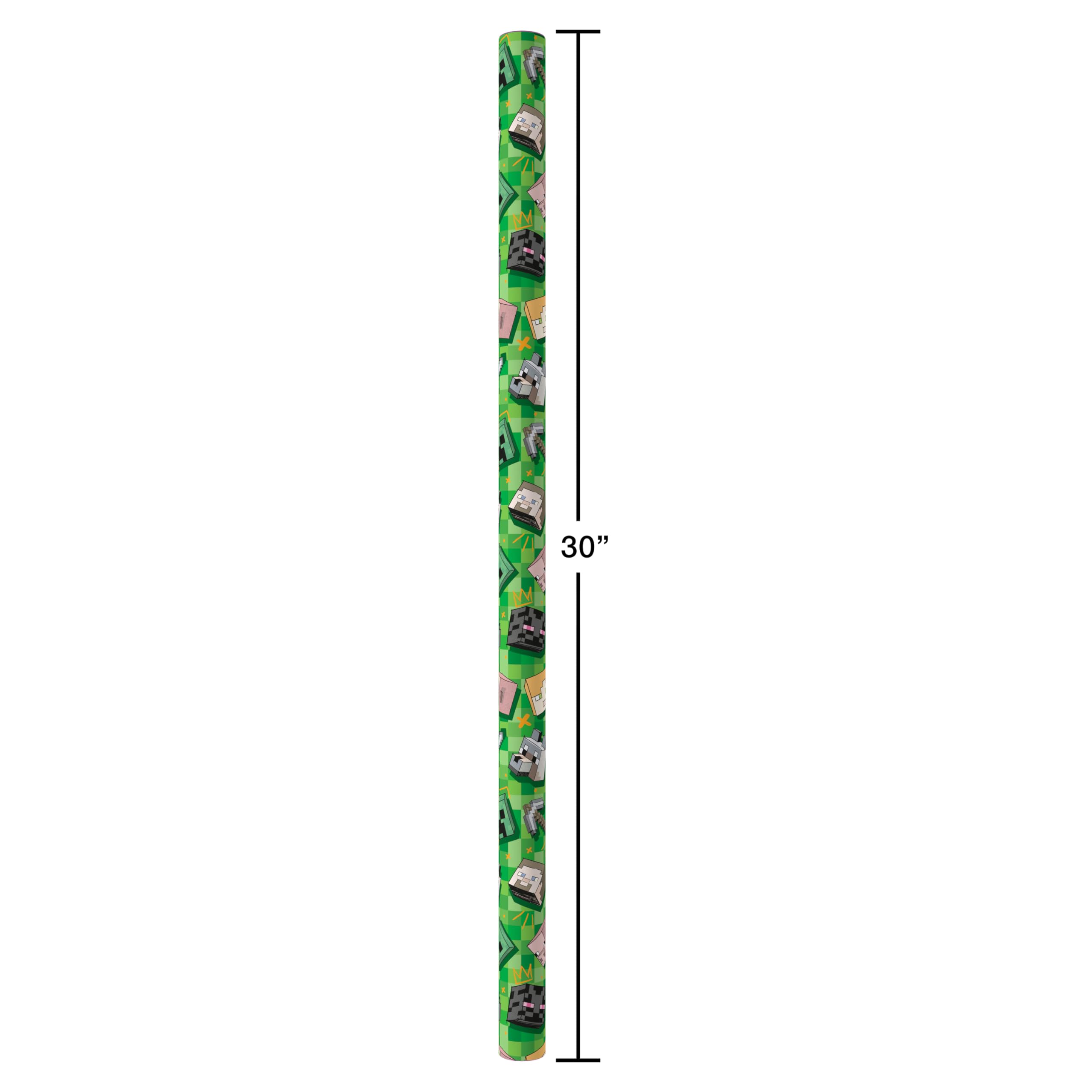 American Greetings Minecraft wrap is ideal for birthdays and celebrations.