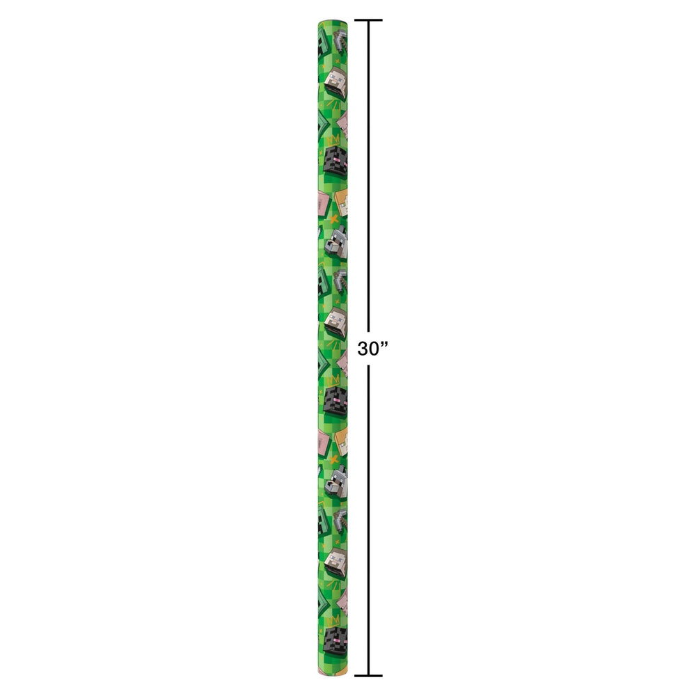 American Greetings Minecraft wrap is ideal for birthdays and celebrations.