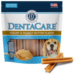 AKC Dentacare yaourt cacahuète – biscuit dentaire pour haleine fraîche lors du mâchage