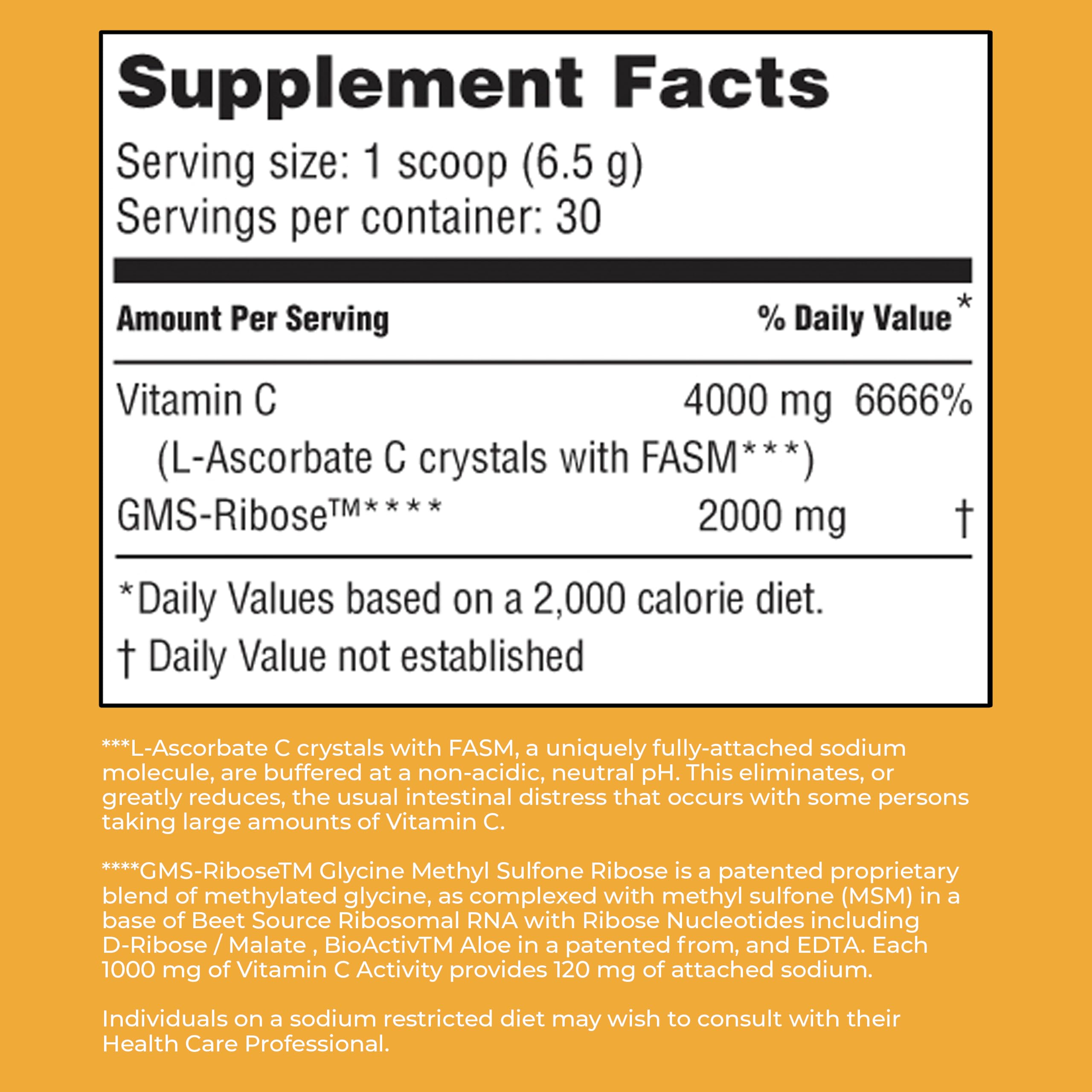 American Nutriceuticals Vitamin C Powder packaging highlights purity with no artificial ingredients.