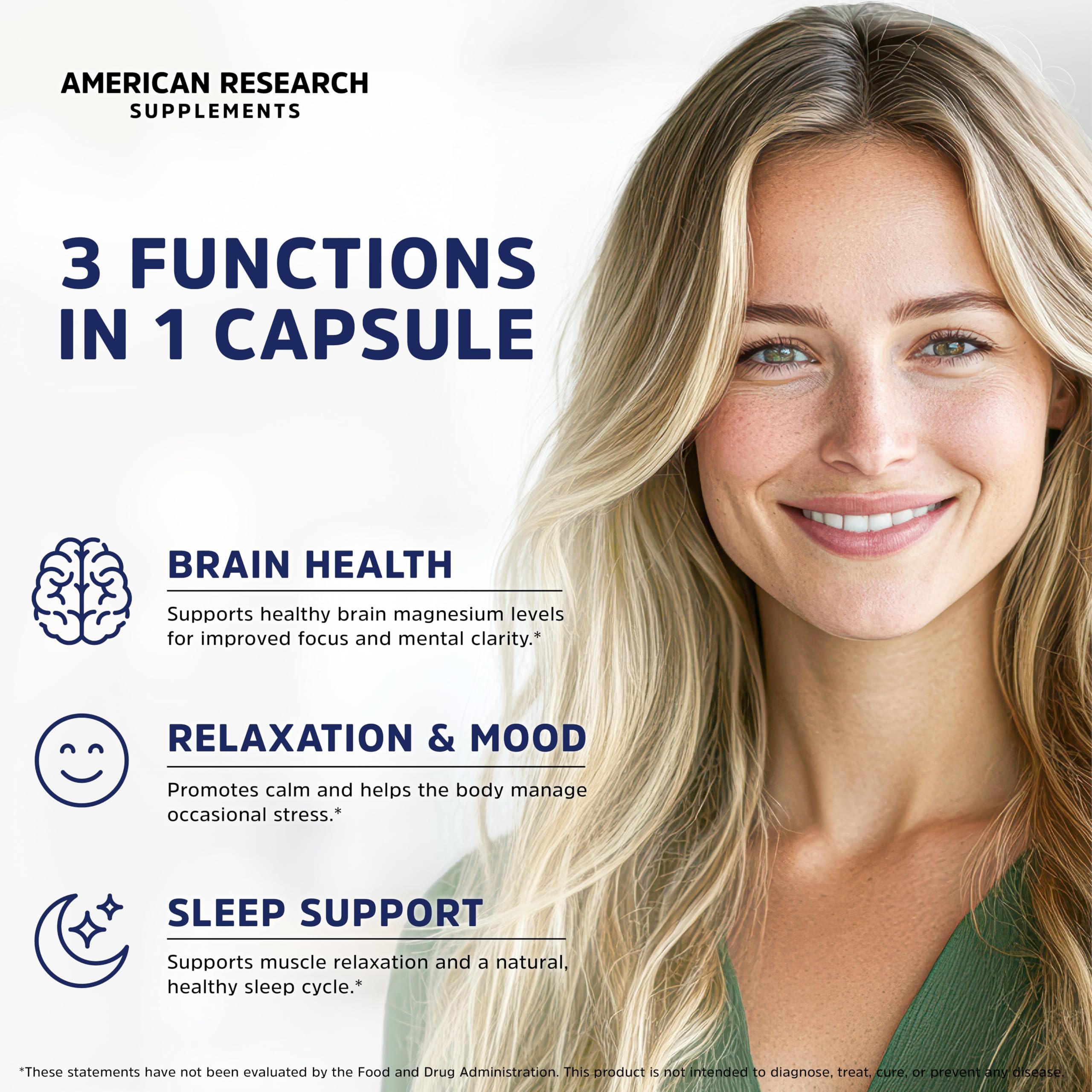 American Research Supplements Magnesium L-Threonate capsules show high bioavailability for daily support.