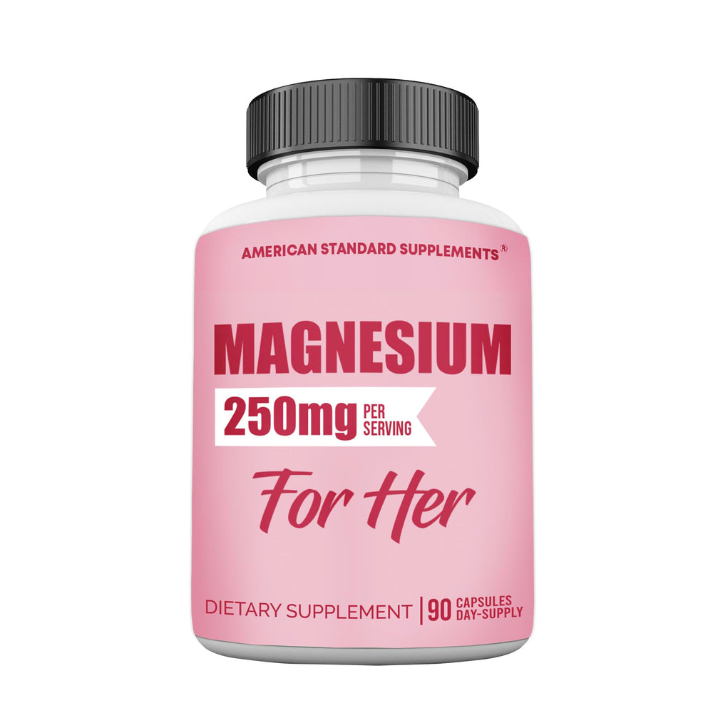 American Standard Supplements magnesium glycinate bottle with capsules for daily supplementation.