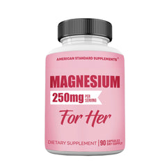 American Standard Supplements magnesium glycinate bottle with capsules for daily supplementation.