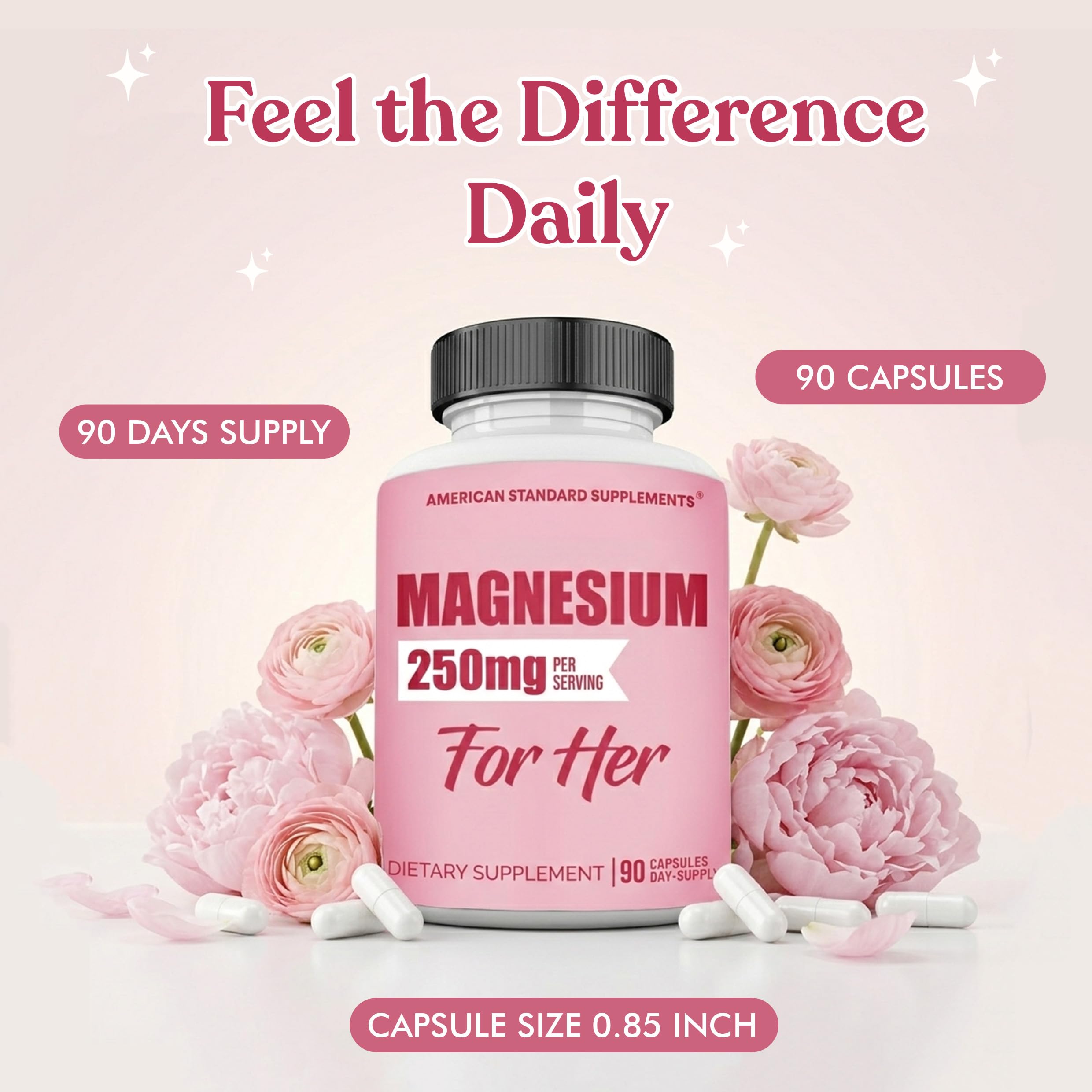 Magnesium glycinate capsule being poured from bottle into glass.