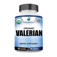 American Standard Organic Valerian bottle front with certified organic formulation.