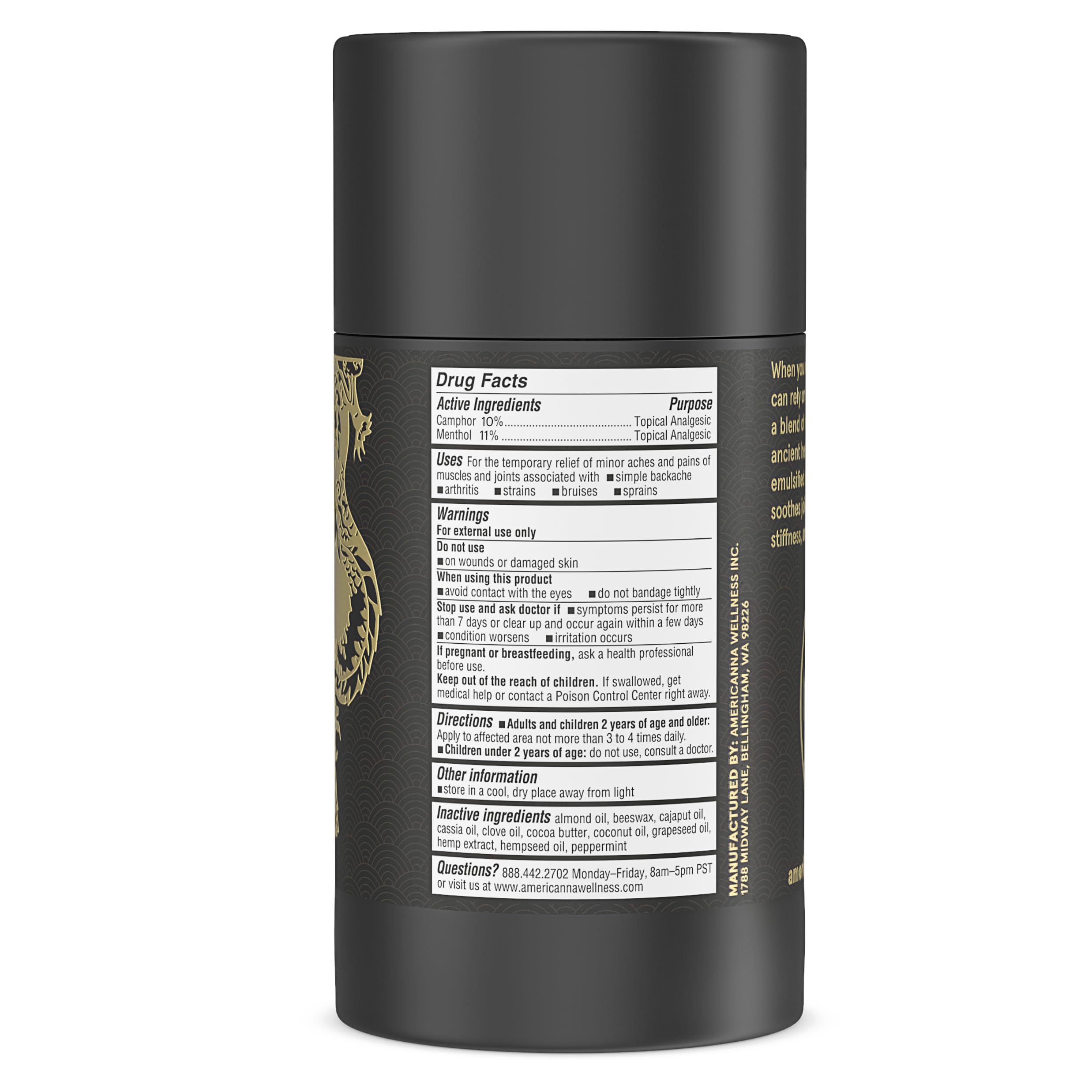 Americanna Wellness Dragon Balm Roll-Up EXTRA Black application on hand for on-the-go use