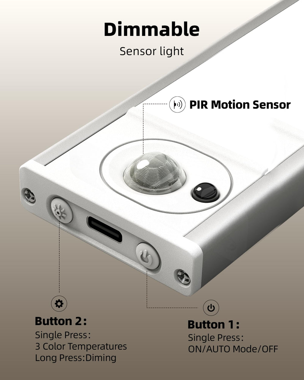 AMETHEUS magnetic back enables tool-free mounting on metal surfaces.