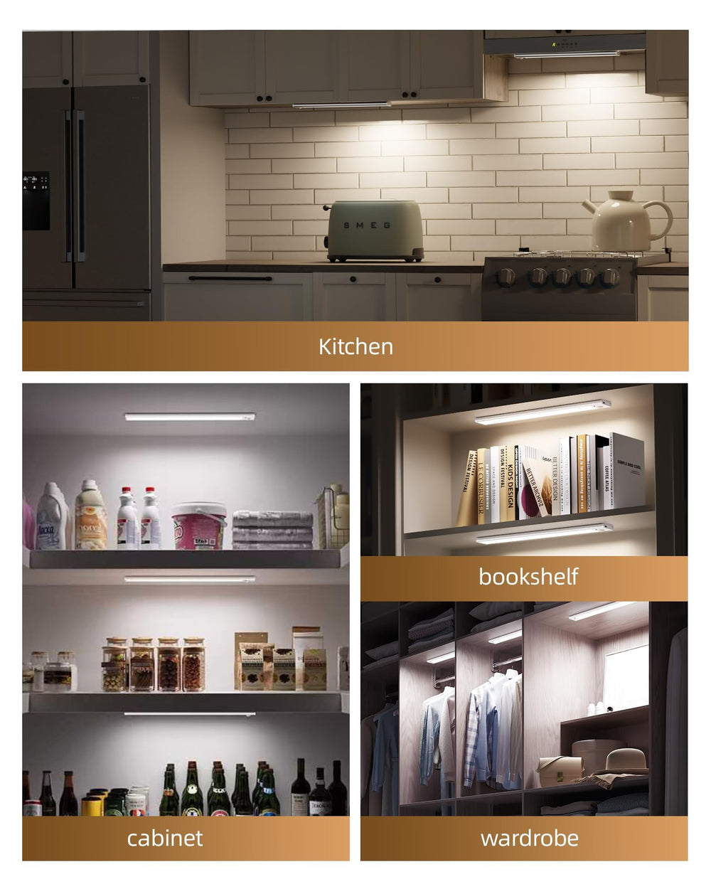 AMETHEUS versatile installation suitable for kitchens, closets, stairs, and pantries.