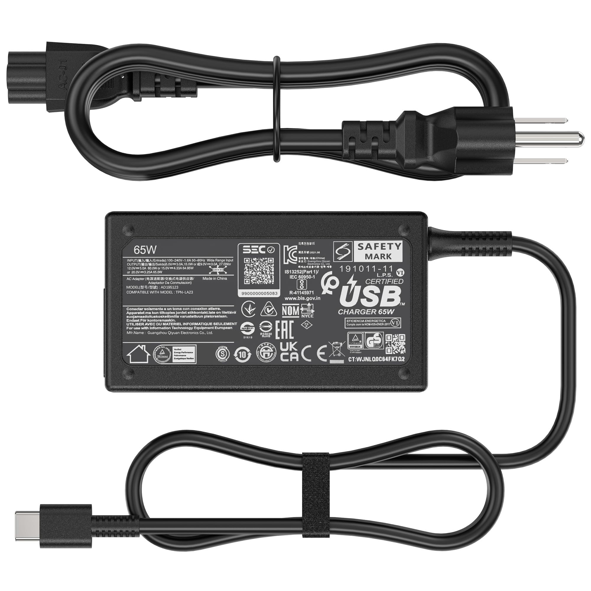amguog 65W USB-C charger for HP EliteBook connection delivers reliable power while traveling.