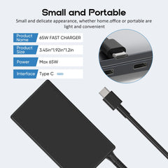 amguog 65W USB-C charger with US plug offers convenient wall charging for travel.