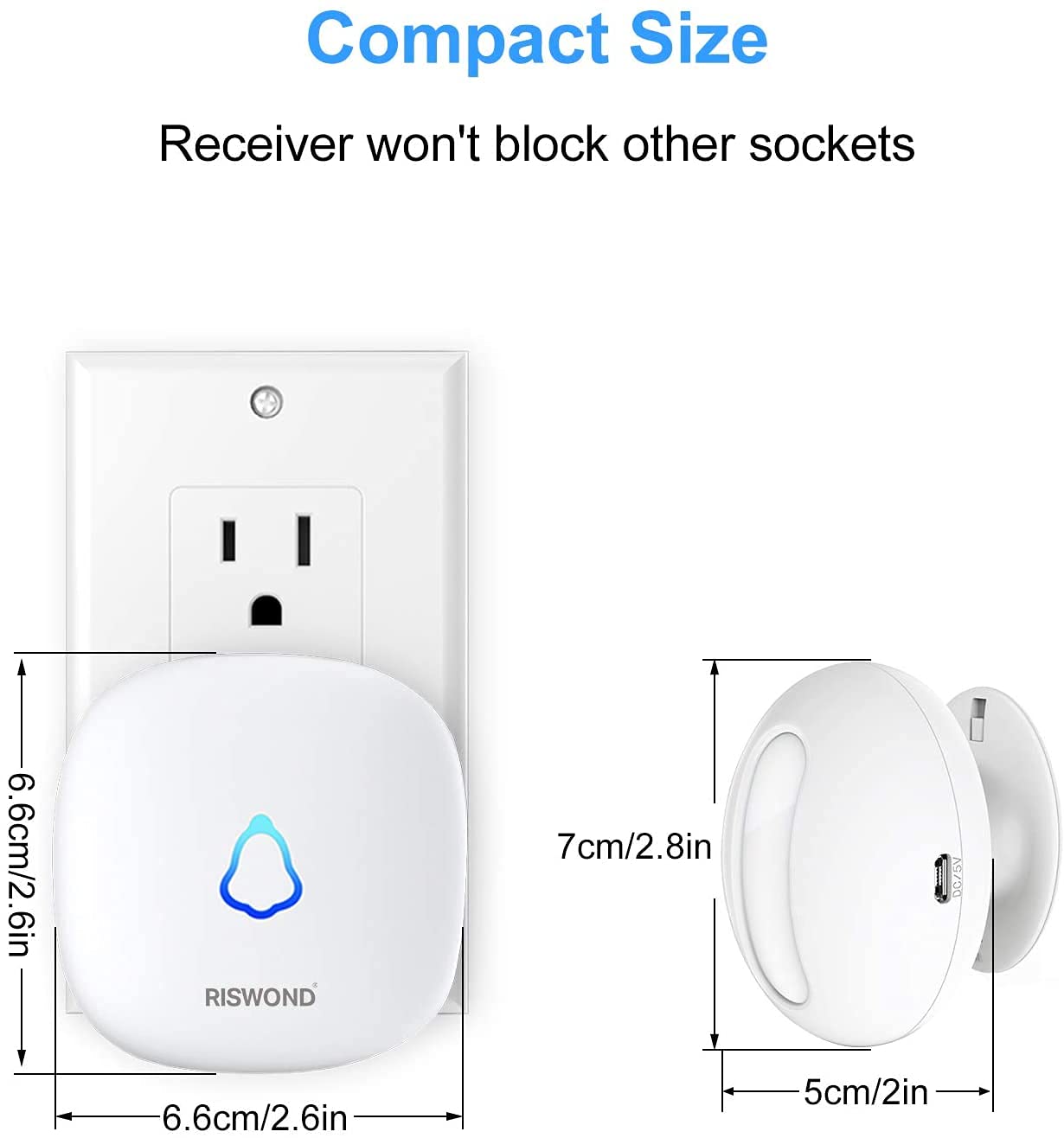 AMHEY LED indicator light image shows visual alert for hearing-impaired users.