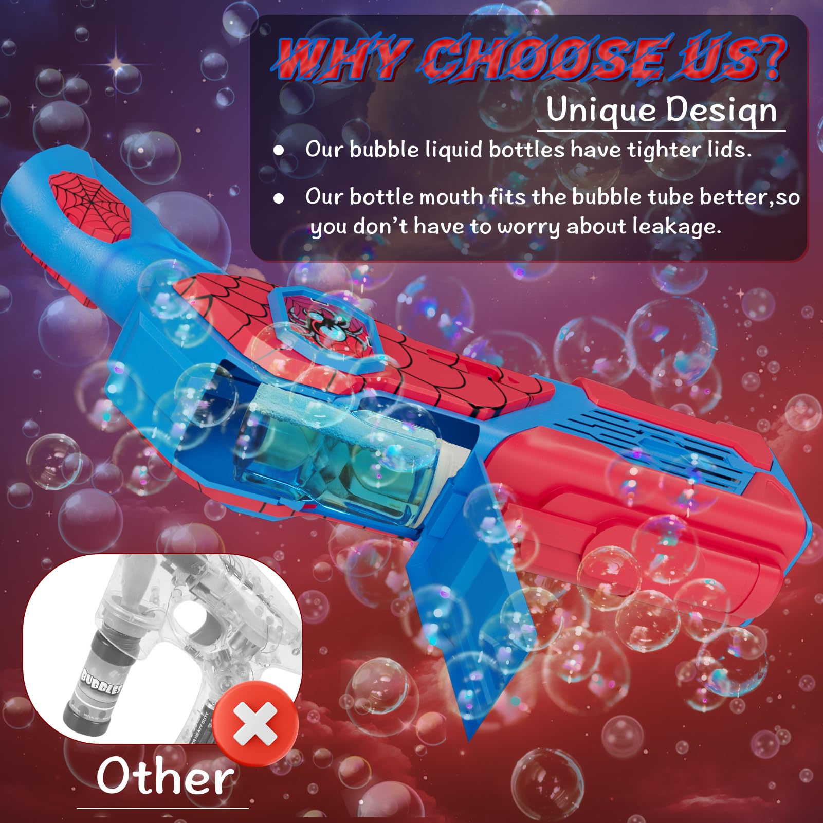 Amiabling Bubble Gun ergonomic grip fits small hands for comfy play