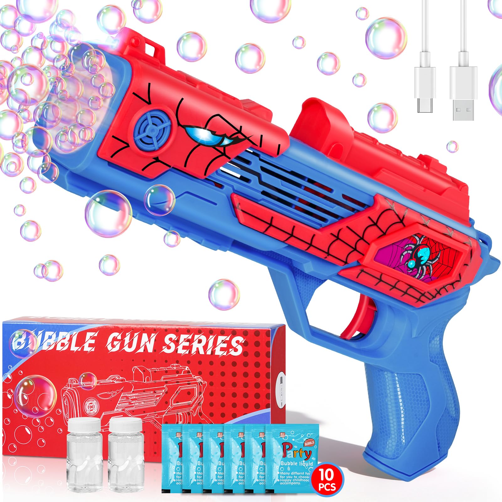 Amiabling Rechargeable Bubble Blaster in action for carefree outdoor fun