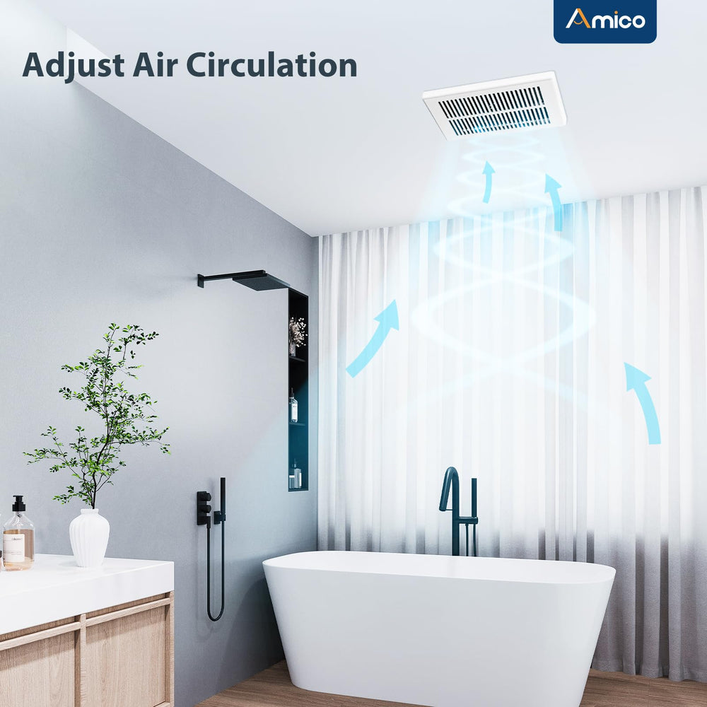 Amico 4-inch duct connection enables flexible vent routing.