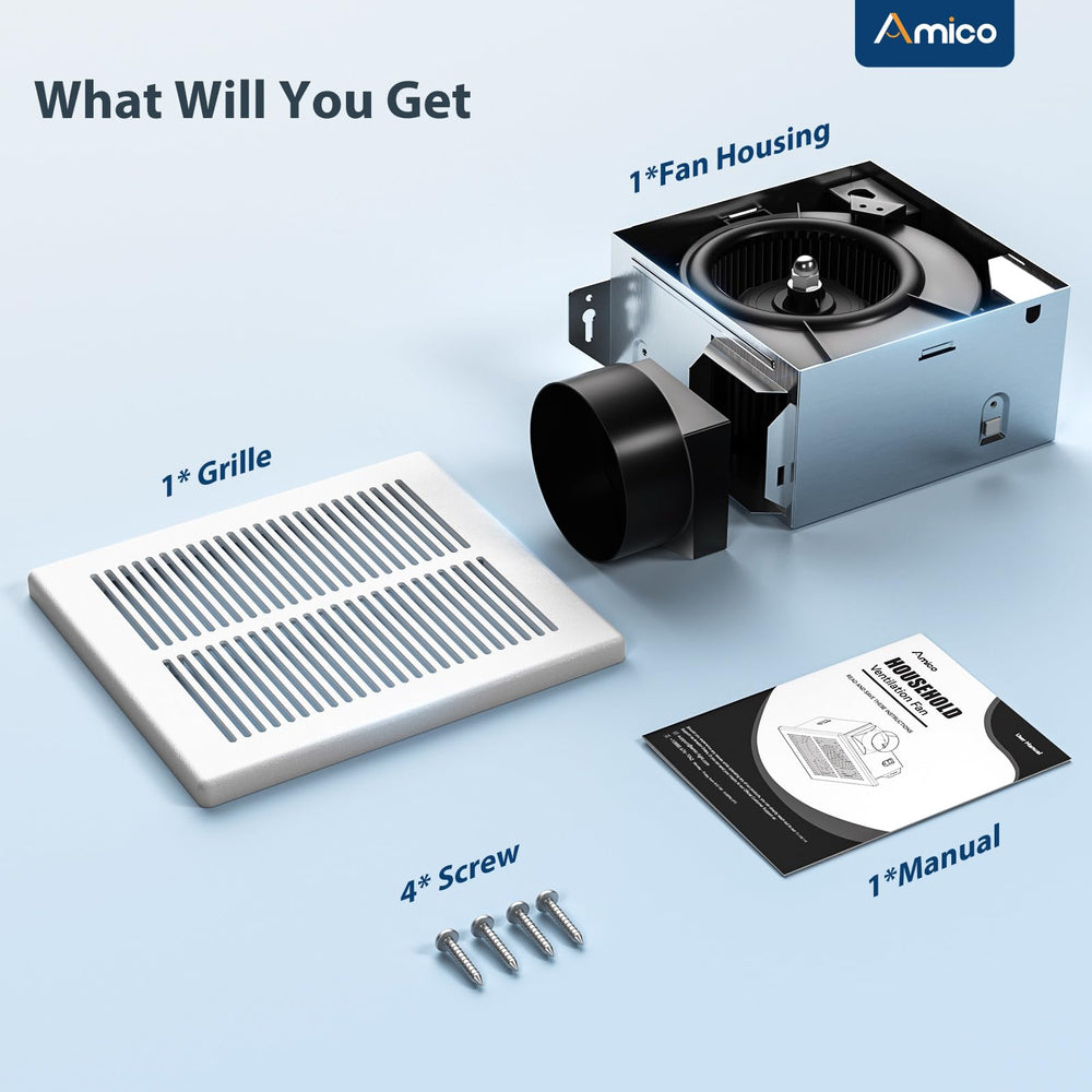 Amico two-pack offers ventilation for multiple bathrooms.