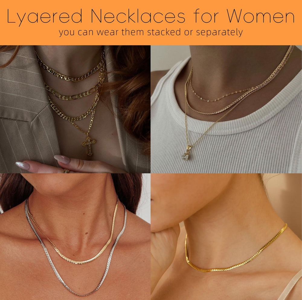 Amicon layered necklace lengths with extender for versatile styling