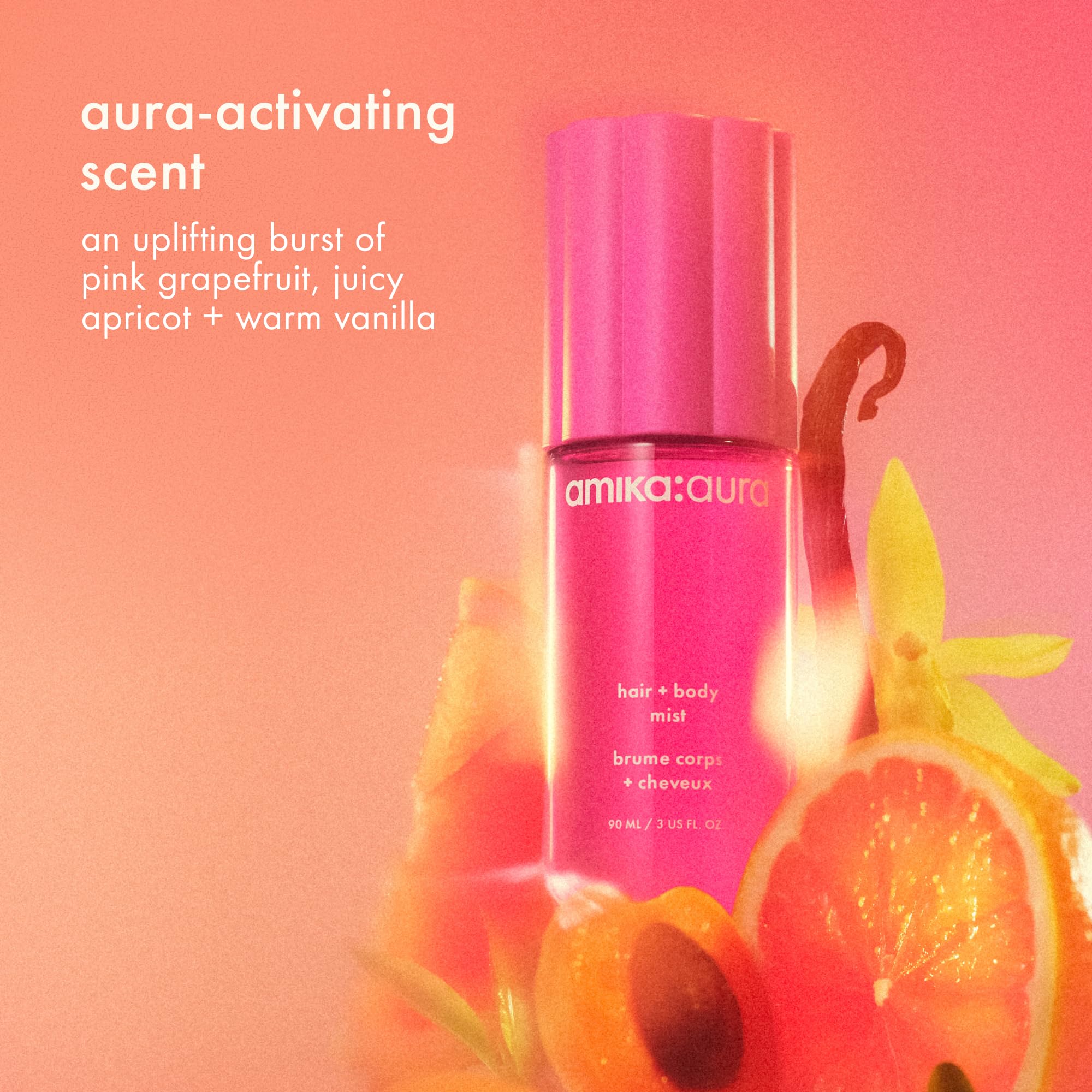 Amika Aura mist with juicy apricot for sunny daytime appeal