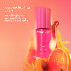 Amika Aura mist with juicy apricot for sunny daytime appeal