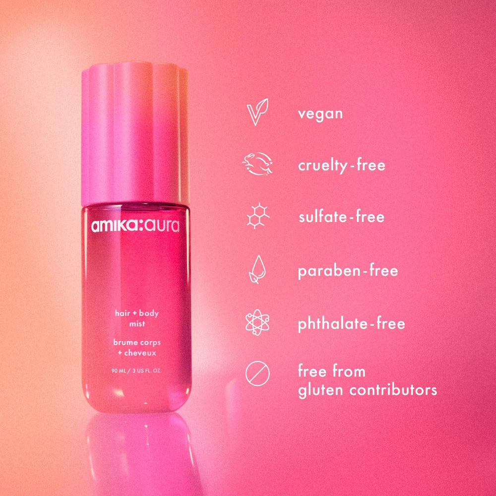 Amika Aura on skin and hair for a subtle, lasting scent