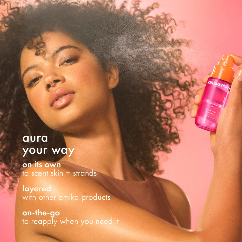 Amika Aura mist with sandalwood base for a grounded vibe