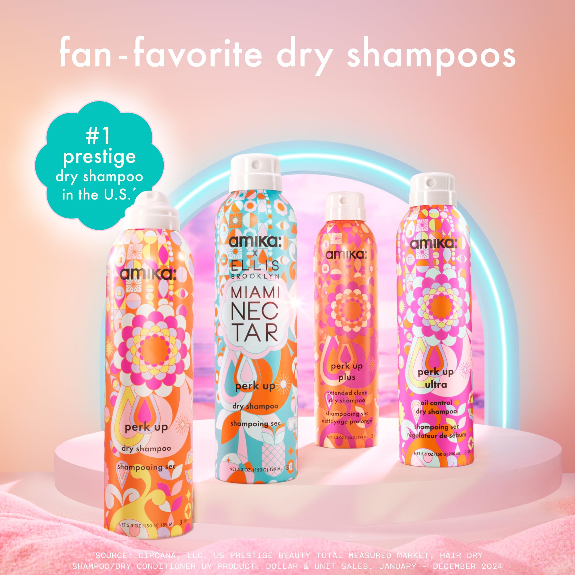 Amika Miami Nectar Perk Up invisible finish on various hair colors.