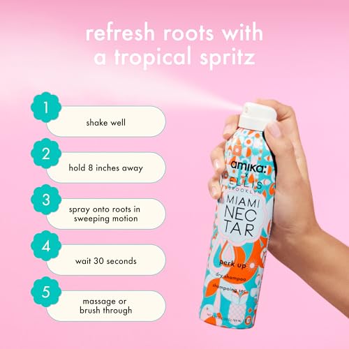 Amika Miami Nectar Perk Up quick morning routine spray for lift.