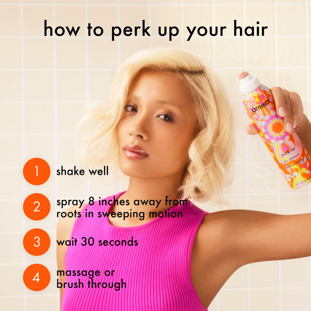 Amika Perk Up Dry Shampoo works for all hair types with everyday ease