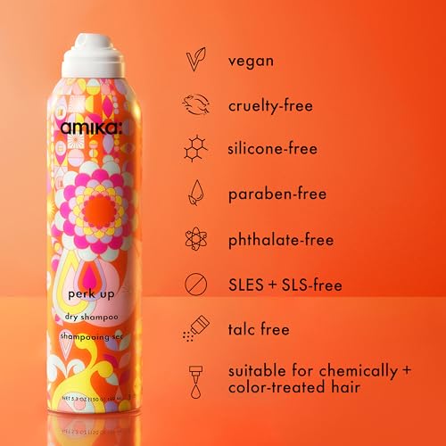 Amika Perk Up Dry Shampoo sleek packaging ideal for on-the-go use