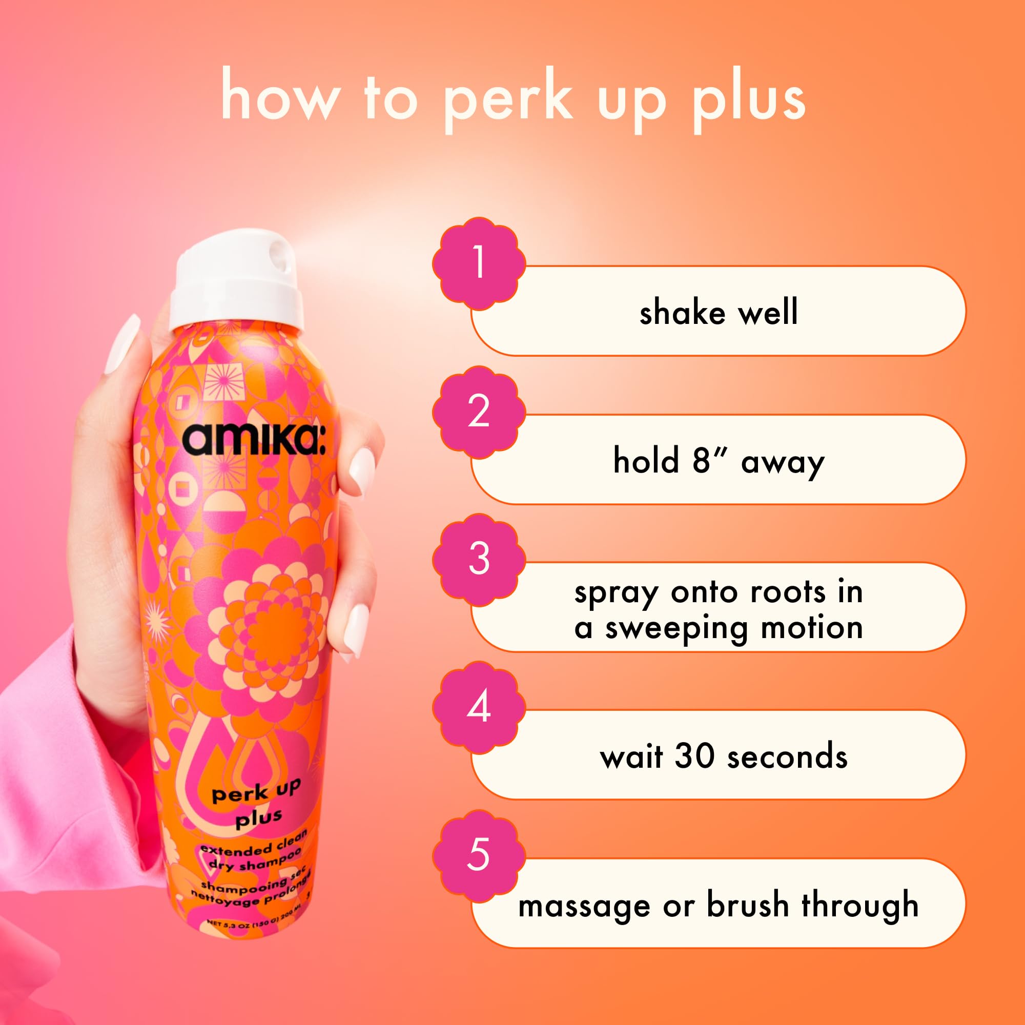 Amika Perk Up Plus arrowroot powder controls moisture without weighing hair down.